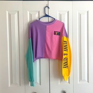 SHEIN graphic colorblock pullover